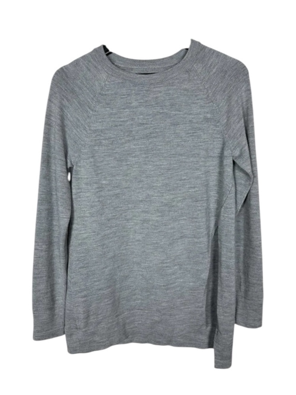 AYR Side Slit Sweater Womens Gray Wool Blend Long Sleeve Crew Neck Size Small